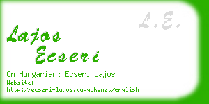 lajos ecseri business card